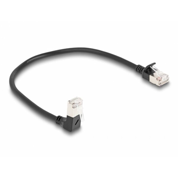 Delock 80303 RJ45 síťové kabely, propojovací kabely CAT 6A S/FTP 0.25 m černá 1 ks