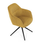 Židle jídelní a konferenční, žlutá látka, černé kovové nohy, otočný mechanismus