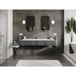 MEXEN/S - Rivel koupelnová skříňka 160 cm s umyvadlem Otis, 1 šuplík, reliéf , grafit mat/bílá mat - 91A20-16023-1-BF66-W18M0 91A20-16023-1-BF66-W18M01