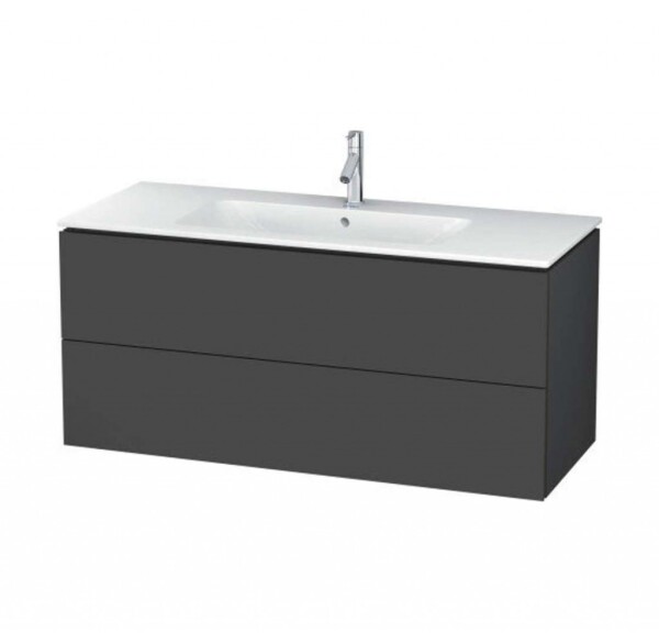 DURAVIT - L-Cube Umyvadlová skříňka 55x122x48 cm, 2 zásuvky, grafit mat LC624304949