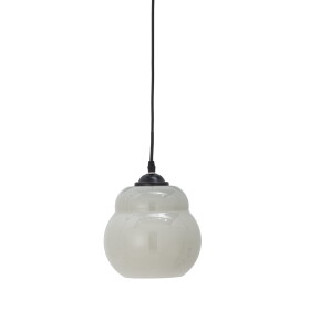 Bloomingville Stropní lampa Motella Grey, šedá barva, sklo