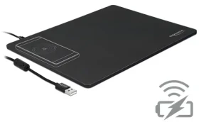 Delock Podložka pod myš s bezdrátovým nabíjením USB / Podložka pod myš / Bezdrátové nabíjení (12595)