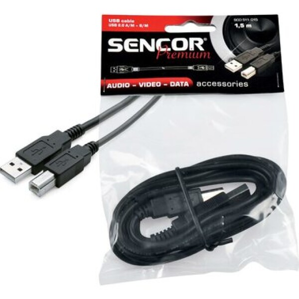 SENCOR SCO 511-015 kabel USB A samec - B samec 1.5 m (8590669086610)