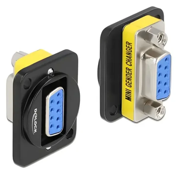 Delock D-Typ modul DB9 - DB9 černá / Redukce / plochá / plast (86705)