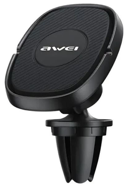 AWEI X21 černá / Magnetický držák do auta / do ventilace / hliník a silikon / 6 magnetů (X21)