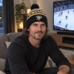 New Era Pánská zimní čepice Pittsburgh Penguins NHL Pom Wordmark