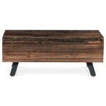 Konferenční stůl, 120x60 cm, MDF deska, dýha borovice, kov, černý lak