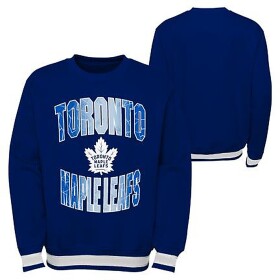 Outerstuff Dětská mikina Toronto Maple Leafs NHL Classic Blueliner Crew Neck Velikost: Dětské L (158 – 164)