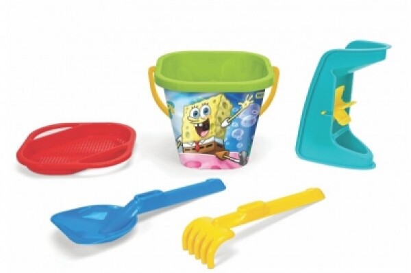 Sada na písek 5ks Sponge Bob plast druhy síťce 20x26x20cm 12m+ Wader