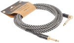 Cascha Professional Line Guitar Cable Angled Tweed Black 3 m