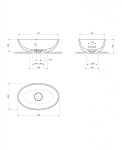 OMNIRES - SHELL M+ umyvalo na desku, 50 x 32 cm, ash grey mat SHELL500UNAG