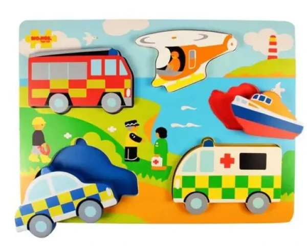 Bigjigs Toys Vkládací puzzle záchranáři