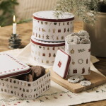 Ib Laursen Plechová dóza My Nostalgic Christmas, červená barva, kov