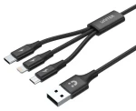 Unitek C14049BK černá / Kabel / USB-C - Micro-USB/Lightning / 3v1 / 1.2 m (C14049BK)
