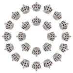 Kovový korálek - starostříbrný - koruna - 12,5 x 12 x 7 mm - 1 ks