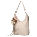 Elegantní dámská koženková kabelka na rameno LB Susan, béžová