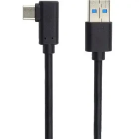 PremiumCord Kabel USB Typ C/M 90° ohnutý konektor – USB 3.0 A/M 3m černá (ku31cz3bk)