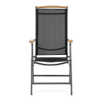 Zahradní židle, hliník, síťovina, šedá, AZC-W1408 GREY