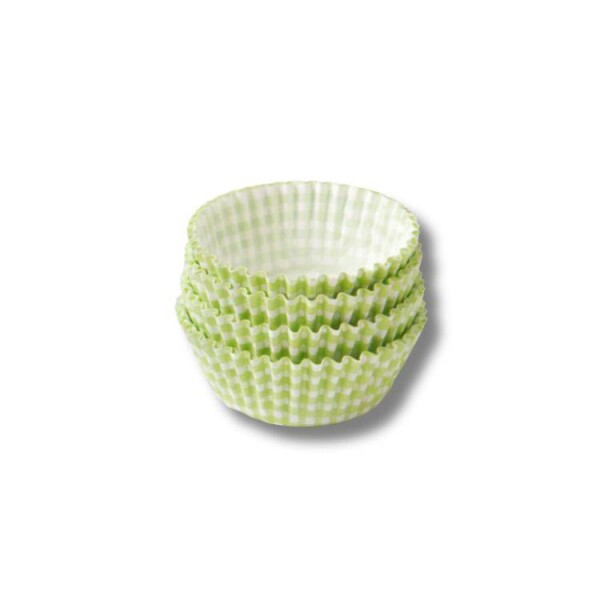Dortisimo Košíčky na mini muffiny Kostkovaný vzor zelený (80 ks)