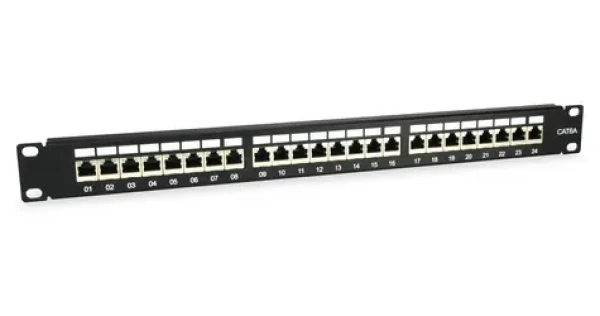Equip 1U černá / Patch panel / 24 portů / Cat6a FTP / 500 MHz / 19" (326625)