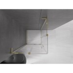 MEXEN/S - Velar L Duo sprchový kout, posuvné dveře 90 x 90, transparent, zlato 871-090-090-02-03-50