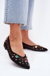 Dámské Baletky Zdobené Krystaly Černé Valena 36