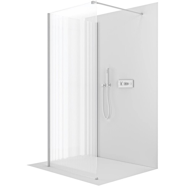 CERANO Sprchová zástěna Walk-in Onyx Corner Cube L/P - 8 mm - hranatá vzpěra - chrom, rýhované sklo - 100x60x200 cm