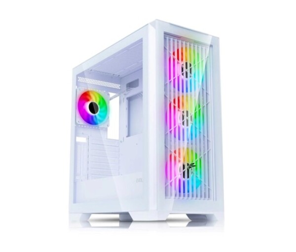 EVOLVEO Ptero Q2G, skříň ATX, 4x ARGB ventilátor, čelní+boční panel sklo, bílá EDF_547204