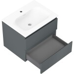 MEXEN/S - Orio koupelnová skříňka 60 cm s umyvadlem Vela, 2 zásuvky, grafit mat/bílá mat 91A10-06047-2-BFF66-W23M01