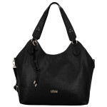 Elegantní dámská koženková kabelka na rameno Mandy, černá