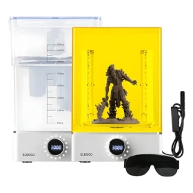 ELEGOO Mercury XS / Mycí a vytvrzovací stanice / Pro 3D tisk pryskyřicí / 7000 ml / UV 405 nm / 360° otočná plošina (50.101.058300)