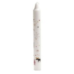 Det Gamle Apotek Svíčka Christmas Symbols White 23,5 cm, bílá barva, vosk