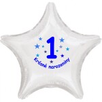 Krásné 1. narozeniny fóliový balónek hvězda pro kluky Balonky.cz Krásné 1. narozeniny fóliový balónek hvězda pro kluky Balonky.cz