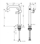 HANSGROHE - Tecturis S Umyvadlová baterie s výpustí Push-Open, CoolStart, EcoSmart, kartáčovaný bronz 73373140