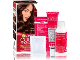 Garnier Color Sensation permanentní barva na vlasy 4.12 diamantová hnědá, 60+40+10ml