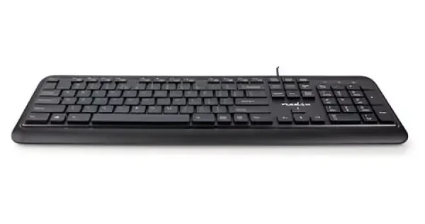 Nedis Multimediální klávesnice / Klávesnice / Drátová / USB-A / US layout / Numerická klávesnice (KBMU200BKUS)