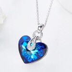 Exkluzivní náhrdelník Swarovski Elements Katherine Blue - srdce, Modrá 40 cm + 5 cm (prodloužení)