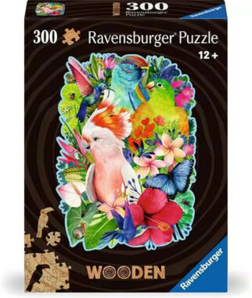 Ravensburger Dřevěné puzzle Barevní papoušci