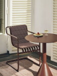 HAY Sedák Terrazza Terracotta bold stripe 82 × 40 cm, hnědá barva, textil