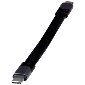 Roline Kabel USB-C USB 4.0 USB-C ® zástrčka 15.00 cm černá plochý, PVC plášť, hliníková zástrčka 11029078 - Roline 11.02.9078 USB4 40Gbps USB C(M) - USB C(M), plochý, PD 100W, 15cm, černý
