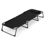 Polohovací černé zahradní lehátko s polštářem