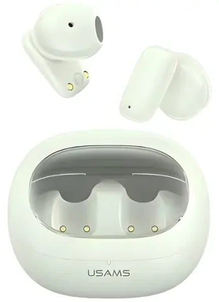 USAMS TD22 zelená / Bezdrátová sluchátka do uší / Bluetooth 5.3 / 30 mAh + 230 mAh (BHUTD04)