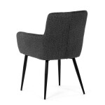 Židle jídelní, tmavě šedá látka, černý kov