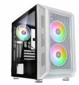 Kolink Citadel MESH RGB bílá / M-ATX / 2xUSB 3.0 + 1xUSB 2.0 / 3x120 mm ARGB / bez zdroje / průhledná bočnice (CITADEL MESH RGB WHITE)