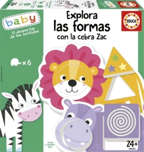 EDUCA Baby vkládačka Prozkoumej tvary se zebrou Zakem