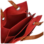 Módní dámská koženková kabelka na rameno Paytona, červená