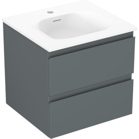 MEXEN/S - Orio koupelnová skříňka 50 cm s umyvadlem Vela, 2 zásuvky, grafit mat/bílá mat 91A10-05047-2-BFF66-W23M01