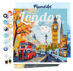 Mini malování podle čísel - Travel poster London 20x20cm na rámu