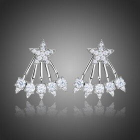 Náušnice Swarovski Elements Stella - hvězda, Bílá/čirá