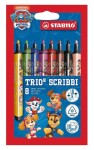 Vláknový fix - STABILO Trio Scribbi PAW Patrol - 8 ks sada - s potiskem designu PAW Patrol